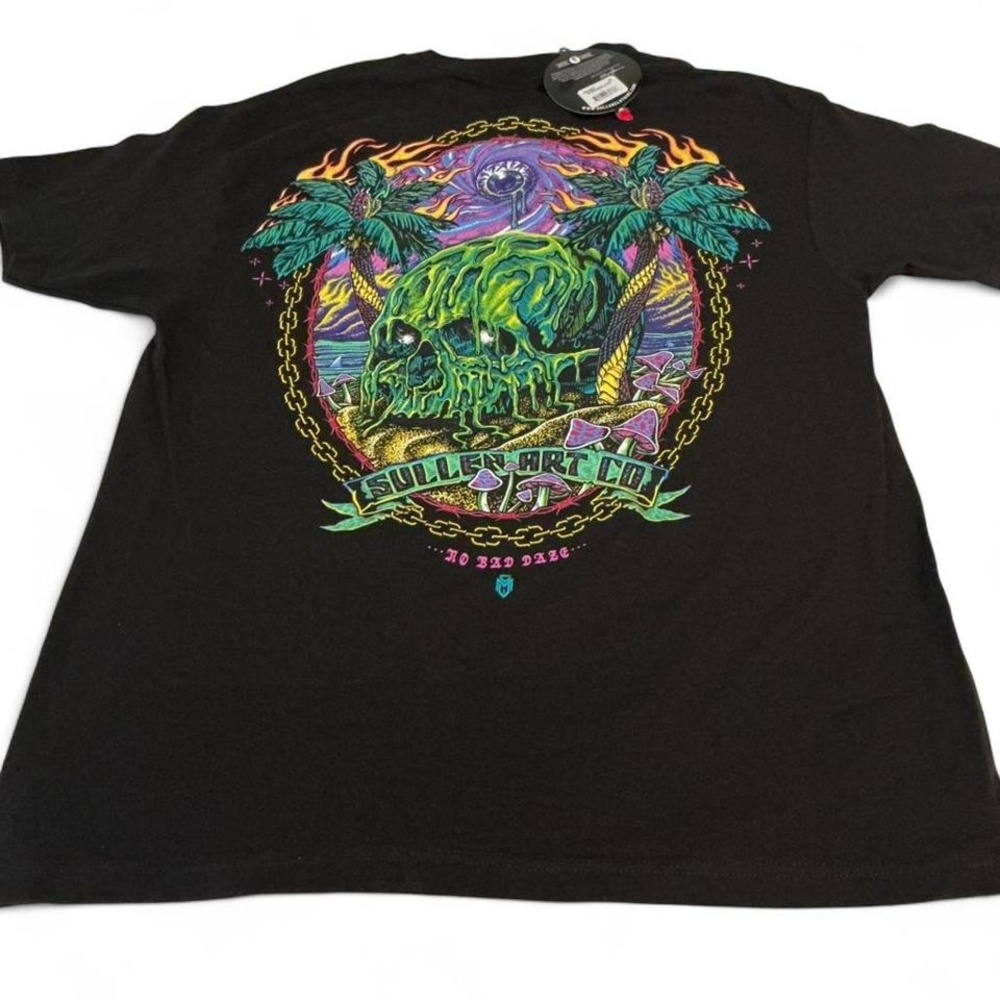 Sullen Art Collective Graphic‎ Tee Mens Large Black NEW No Bad Daze Skull Tattoo
